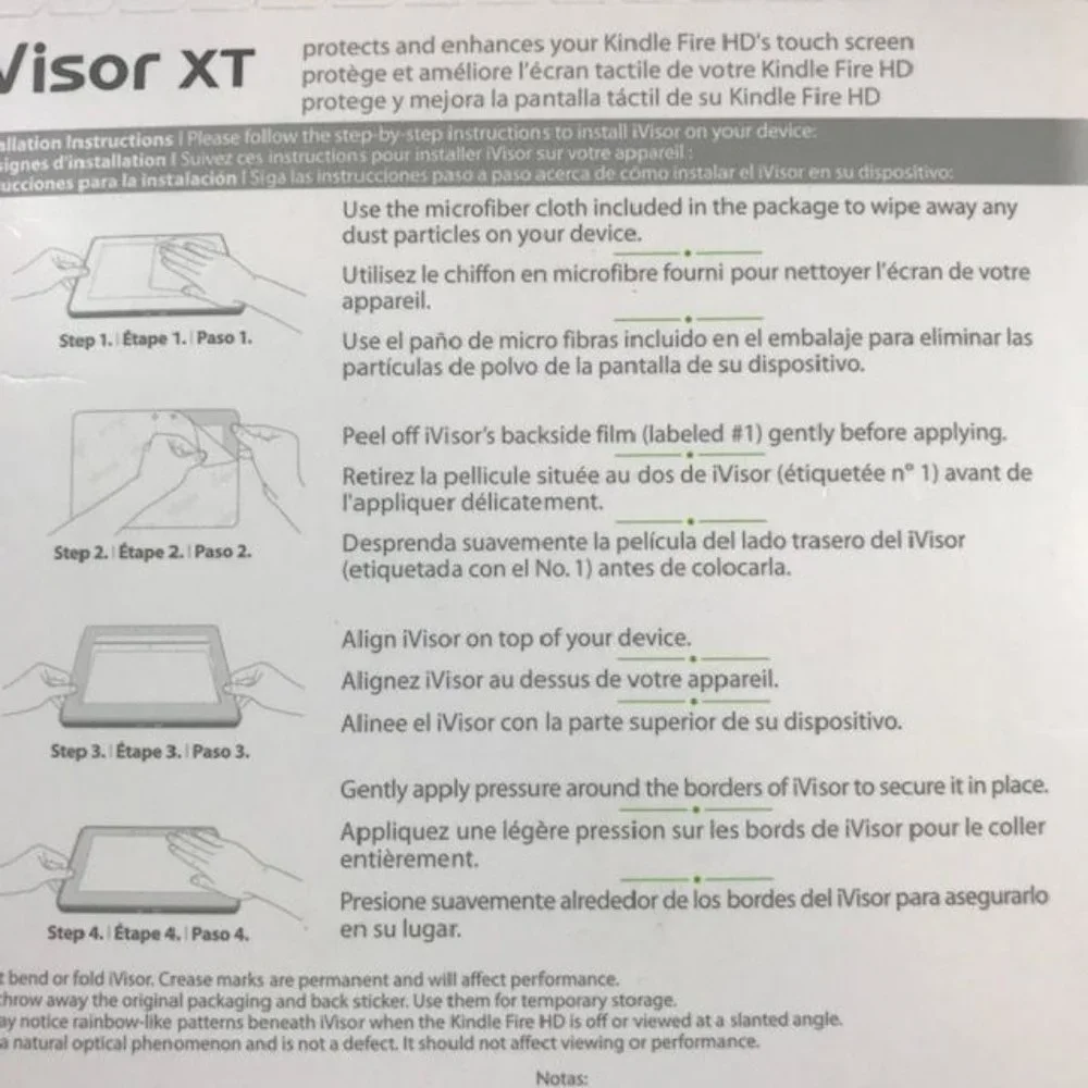 NWOT Moshi iVisor XT (HD clear) No-Bubble Screen Protector for Kindle Fire HD 7